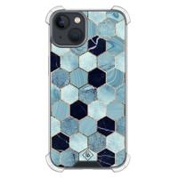 iPhone 13 mini shockproof hoesje - Blue cubes - thumbnail