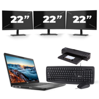 Dell Latitude 5400 - Intel Core i7-8e Generatie - 14 inch - 16GB RAM - 256GB SSD - Windows 11 + 3x 22 inch Monitor - thumbnail