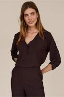 Studio Anneloes Evi Blouse 94842 T-shirt Lange Mouw 8700 Espresso - thumbnail