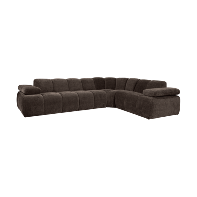 Woood Mojo hoekbank rechts ribstof Bruin
