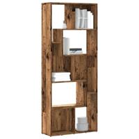 Boekenkast 67x24x161 cm bewerkt hout oud houtkleurig - thumbnail