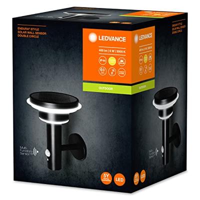 LEDVANCE ENDURA STYLE SOL WALL2CIRCLE6WBK LEDV 4058075392724 Wandlamp op zonne-energie met bewegingsmelder 6 W Zwart LEDVANCE ENDURA STYLE SOL WALL2CIRCLE6WBK LEDV 4058075392724 Wandlamp op zonne-energie met bewegingsmelder 6 W Zwart