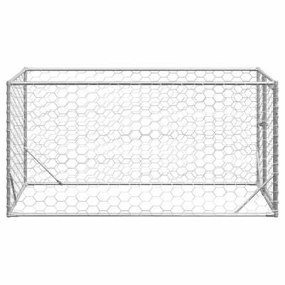 Hondenkennel voor buiten met deur 2x1x1 m gegalvaniseerd staal - thumbnail