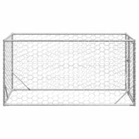 Hondenkennel voor buiten met deur 2x1x1 m gegalvaniseerd staal - thumbnail