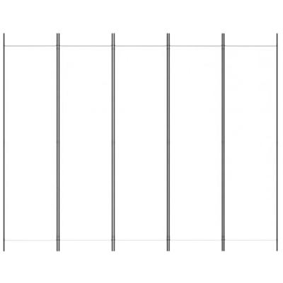 Kamerscherm met 5 panelen 250x200 cm stof wit Kamerscherm met 5 panelen 250x200 cm stof wit