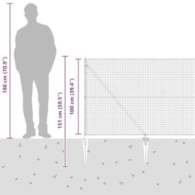 VidaXL Afrasteringspaal grijs 10 x 1 m (25 x 25 mm gaas) staal VidaXL Afrasteringspaal grijs 10 x 1 m (25 x 25 mm gaas) staal