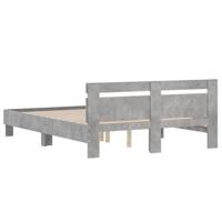 Bedframe met hoofdeinde bewerkt hout betongrijs 150x200 cm - thumbnail