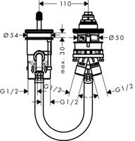 Hansgrohe Inbouwdeel voor 2-gats badrandmengkraan - thumbnail