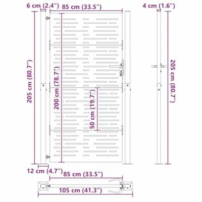 Tuinpoort, Tuindeur 105x75 cm Cortenstaal Vierkant Ontwerp