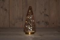 B.O.T. Tree Glass 13X28,5 cm Pink With Golden Base 10Led kerstverlichting Anna's Collection - Annas collection - thumbnail