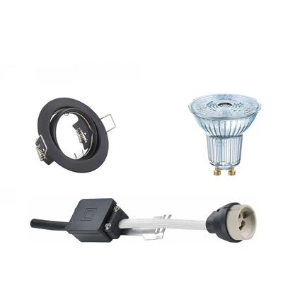 LED Spot Set - OSRAM Parathom PAR16 927 36D - GU10 Fitting - Dimbaar - Inbouw Rond - Mat Zwart - 5.5W - Warm Wit 2700K -