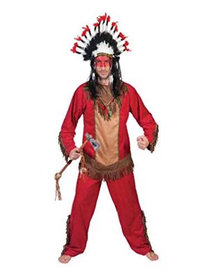 Indianen kostuum man rood