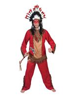 Indianen kostuum man rood - thumbnail