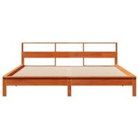 Bedframe zonder matras massief grenenhout wasbruin 200x200 cm - thumbnail