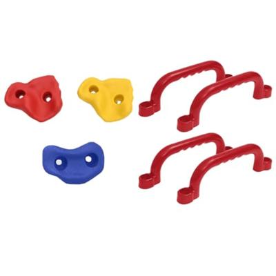 VidaXL Schommelzitjes 2 st met klimstenen polyetheen blauw