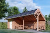 Trendhout Kapschuur De Heerd 900x425 cm- Kapschuurdak- Onbehandeld lariks Douglas hout- Trendhout - thumbnail