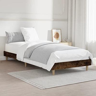 Bedframe zonder matras hout gerookt eikenkleurig 75x190 cm