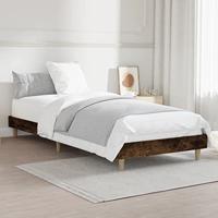 Bedframe bewerkt hout gerookt eikenkleurig 75x190 cm - thumbnail