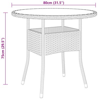 5-delige Tuinset poly rattan grijs - thumbnail