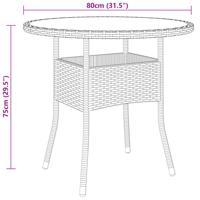 3-delige Tuinset poly rattan grijs - thumbnail