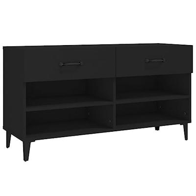 VidaXL Schoenenkast 102x35x55 cm bewerkt hout zwart