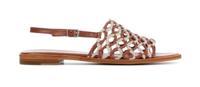 Allan K Dames Sandalen in Leder (Cognac) - thumbnail