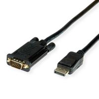 ROLINE DisplayPort VGA kabel, DP M - VGA M, zwart, 1 m - thumbnail