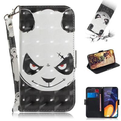 3D gekleurde tekening boos Bear patroon horizontale Flip lederen case voor Galaxy A60 met houder & card slots & portemonnee 3D gekleurde tekening boos Bear patroon horizontale Flip lederen case voor Galaxy A60 met houder & card slots & portemonnee
