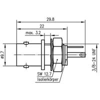 Telegärtner 100023370 100023370 BNC-connector Bus, inbouw verticaal 50 Ω 1 stuk(s) - thumbnail