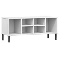 VidaXL Schoenenrek met metalen poten oslo 106x35x45 cm grenenhout wit - thumbnail
