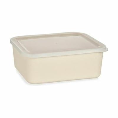Opbergbak met Deksel Geel Bamboe Melamine Maïszetmeel (6 Stuks)