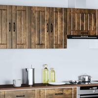 Keukenwandkast Lucca bewerkt hout gerookt eikenkleurig - thumbnail