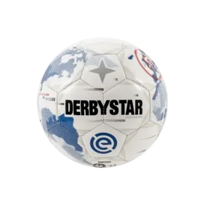 Derbystar Eredivisie Mini Voetbal Maat 1 2025-2026 Wit Lichtblauw Zwart