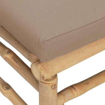 2-delige Loungeset met kussens bamboe taupe - thumbnail