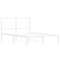 Bedframe met hoofdbord metaal wit 120x200 cm - thumbnail