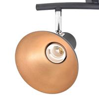 VidaXL Plafondlamp voor 2 peertjes e27 zwart en goudkleurig - thumbnail