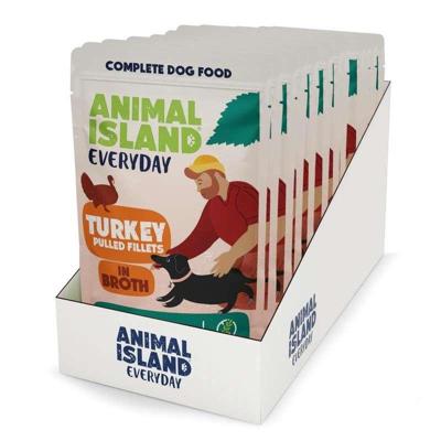 ANIMAL ISLAND Turkey Fillets in broth - natvoer voor honden - 10x150g