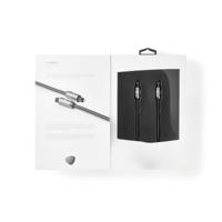Digitale Audiokabel | TosLink Male - TosLink Male | Gun Metal Grey | Gevlochten Kabel - thumbnail