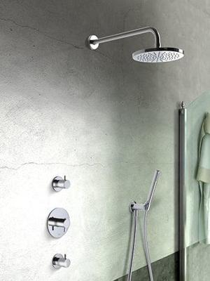 Regendoucheset Inbouw Hotbath Laddy Get Together 20cm Rond Glans Chroom Thermostaatkraan met Handdouche