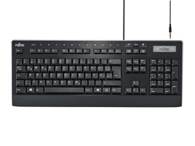 Fujitsu KB950 Phone toetsenbord USB QWERTY Amerikaans Engels Zwart