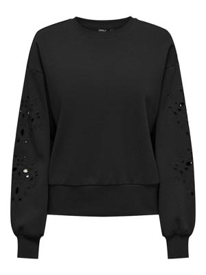 Only Onlwinnie L/s O-neck Swt Sweater Black Romantic