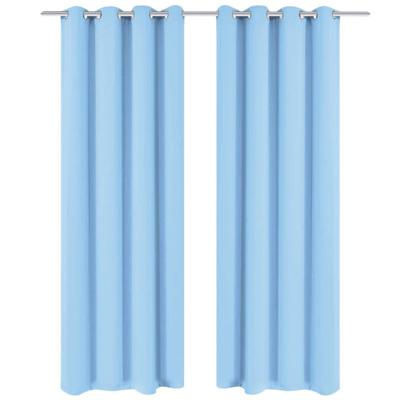 VidaXL Gordijnen met metalen ringen verduisterend 135x175 turquoise 2 st
