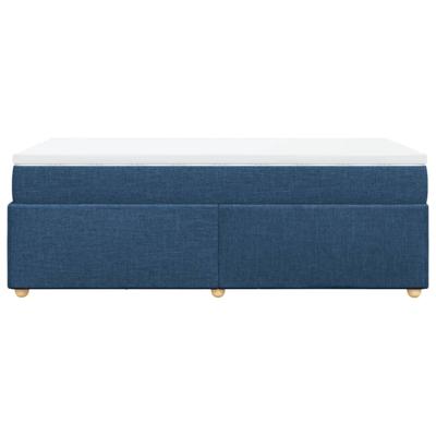 Boxspring met matras stof blauw 90x190 cm - thumbnail