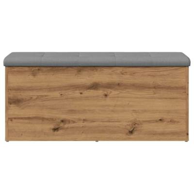 Opbergbankje 102x42x45 cm bewerkt hout artisanaal eikenkleur Opbergbankje 102x42x45 cm bewerkt hout artisanaal eikenkleur