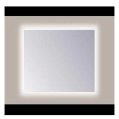 Spiegel Sanicare Q-Mirrors 120x60 cm PP-Geslepen Vierkant Met Rondom LED Warm White en Afstandsbediening incl. ophangmateriaal Sanicare