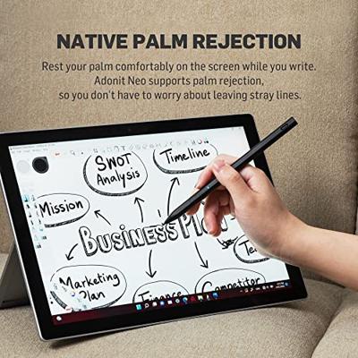 Adonit Neo Ink Stylus Digitale pen Met drukgevoelige punt, Herlaadbaar Zwart
