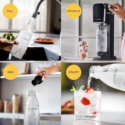 Sodastream ART Starterpack incl. 1l.Fles + Quick Connect Cilinder Waterkan Zwart - thumbnail