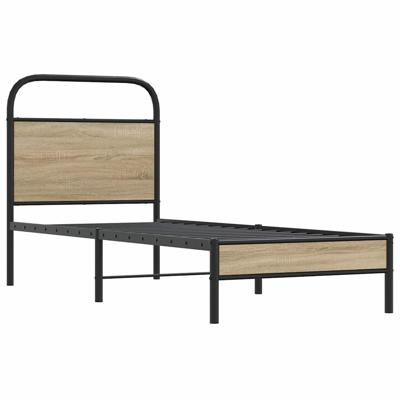 Bedframe zonder matras metaal gerookt eikenkleurig 180x200 cm