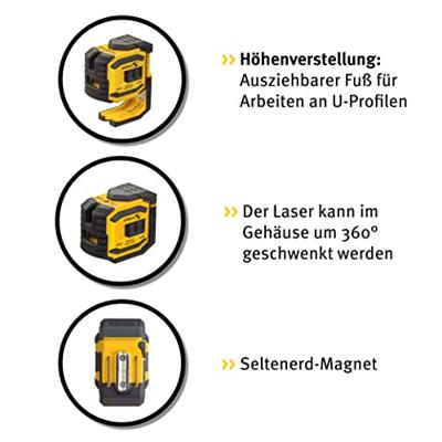 Stabila LAX 300 G, 4-pcs Kruislijnlaser Zelfnivellerend Reikwijdte (max.): 30 m