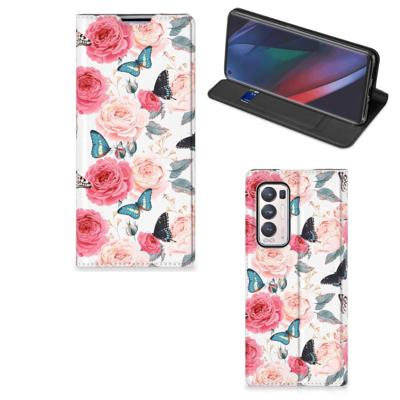 OPPO Find X3 Neo Smart Cover Butterfly Roses OPPO Find X3 Neo Smart Cover Butterfly Roses
